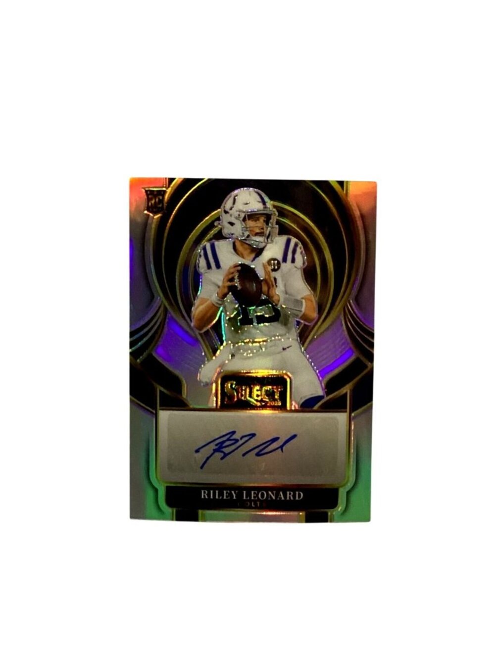 Riley Leonard Colts Panini Select #SIP-RLD Silver Prizm Autograph Rookie Card